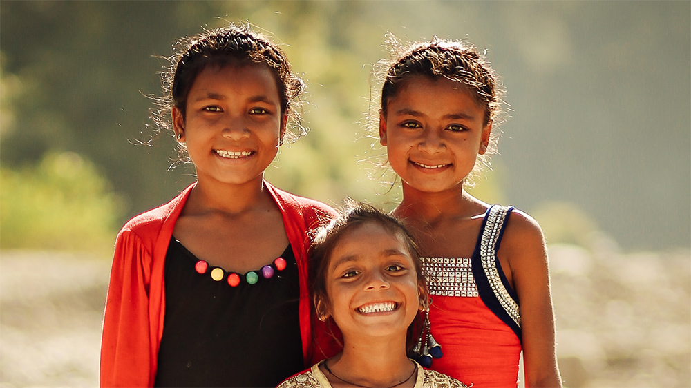 Nepalese girls smiling